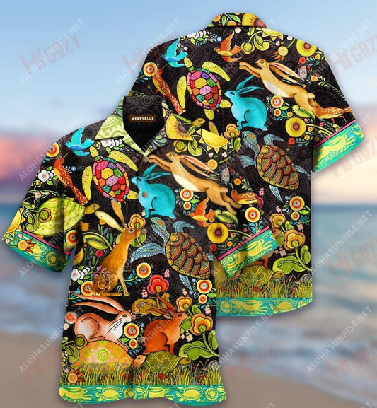 Slow And Steady Wins The Race Unisex Short Sleeve Shirt Summer Hawaiian T Shirts Hawaiian Crazy Shirts Hawaiian Shirts For Men, Hawaiian Shirt Gift, Christmas Gift