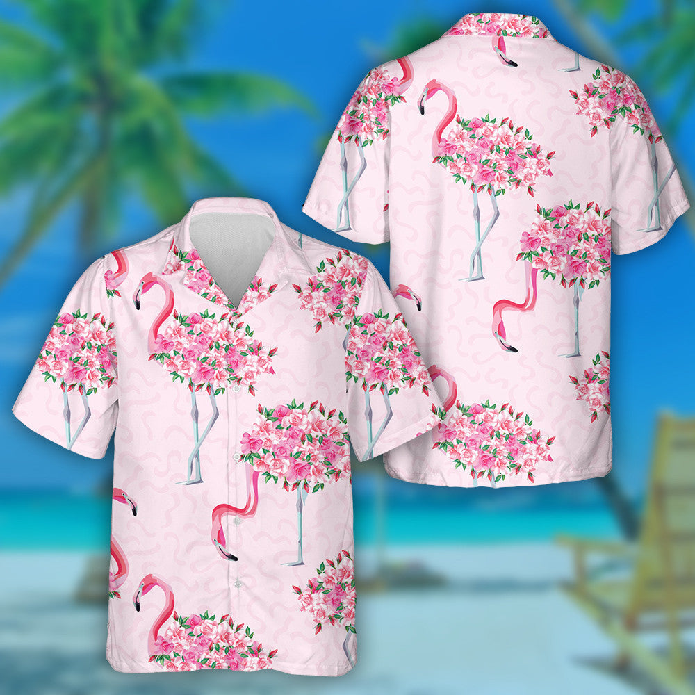 Special Flamingo With Body By Pink Roses Hawaiian Shirt, Hawaiian Shirt Gift, Christmas Gift