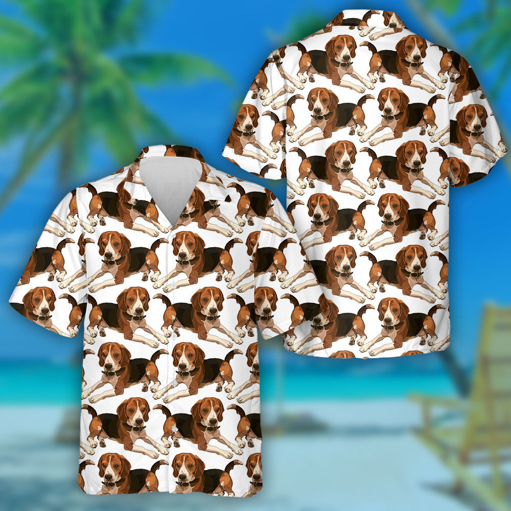 Hand Draw Beagle In Poses Realistic Hawaiian Shirt, Hawaiian For Gift