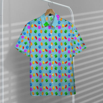 Candy Fruit Tropical Background Design Hawaiian Shirt, Hawaiian For Gift