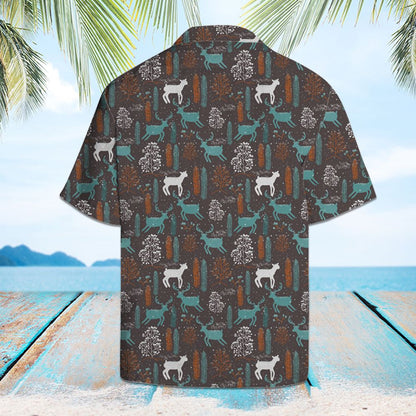 Classic Deer With Stripes In Brown Hawaiian Shirt, Hawaiian For Gift