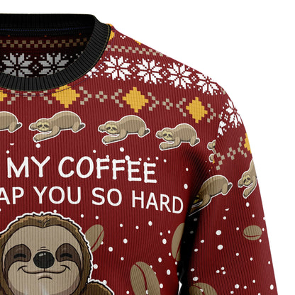 Sloth Coffee Ugly Christmas Sweater, Christmas Gift,Gift Christmas 2024