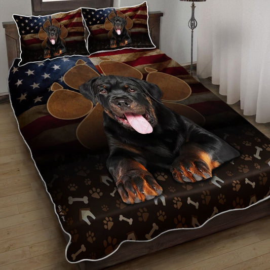 Rottweiler Dog Paw Quilt Bedding Set  Bedroom Set Bedlinen 3D,Bedding Christmas Gift,Bedding Set Christmas