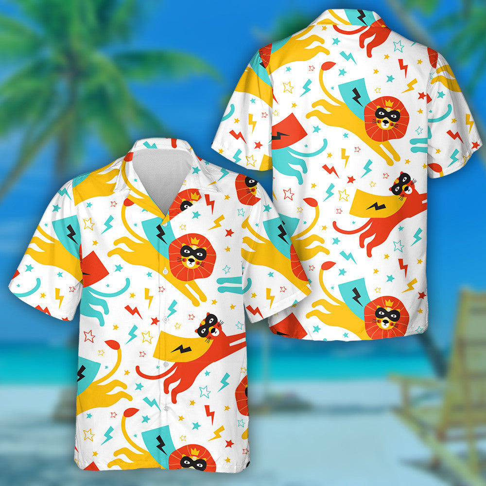 Lion And Panther Super Hero Wih Srart Lighter Hawaiian Shirt, Hawaiian Shirt Gift, Christmas Gift