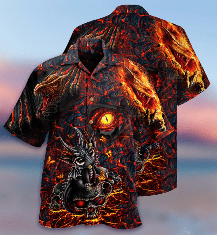 Dragon Love Life  Pattern Hawaiian Shirt,Hawaiian Shirt Gift, Christmas Gift