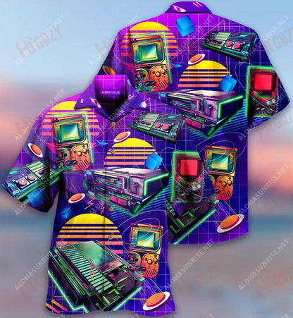 Game Consoles In The 80'S Memory Unisex Short Sleeve Shirt Ocean Hawaiian T Shirts Best Hawaiian Shirts Funny Hawaiian Shirts, Hawaiian Shirt Gift, Christmas Gift