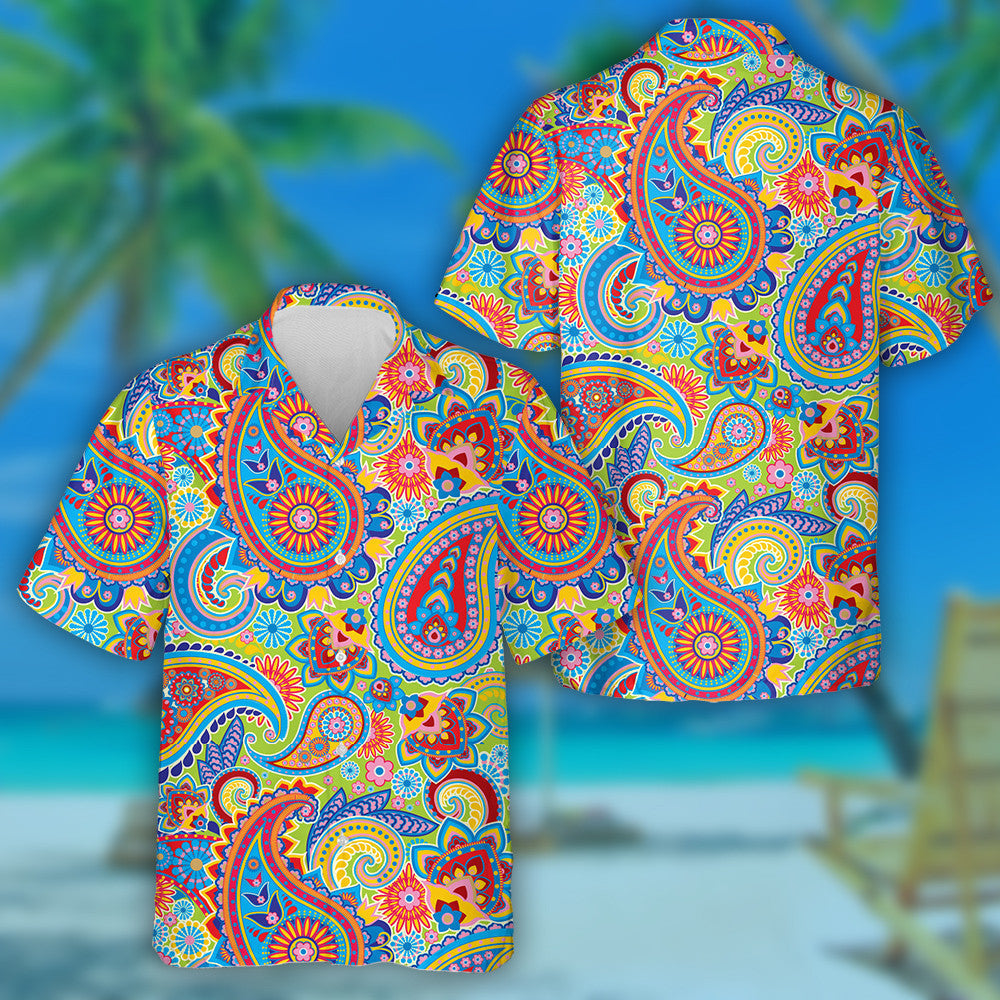 Tradition Asean Paisley Design With Colorful Flowers And Leaves Hawaiian Shirt, Hawaiian Shirt Gift, Christmas Gift