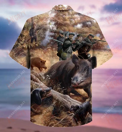 Fantasy Hunting Boar Hawaiian Shirt Vacation Short Sleeve Custom Hawaiian Shirts Hawaiian Shirts For Women, Hawaiian Shirt Gift, Christmas Gift