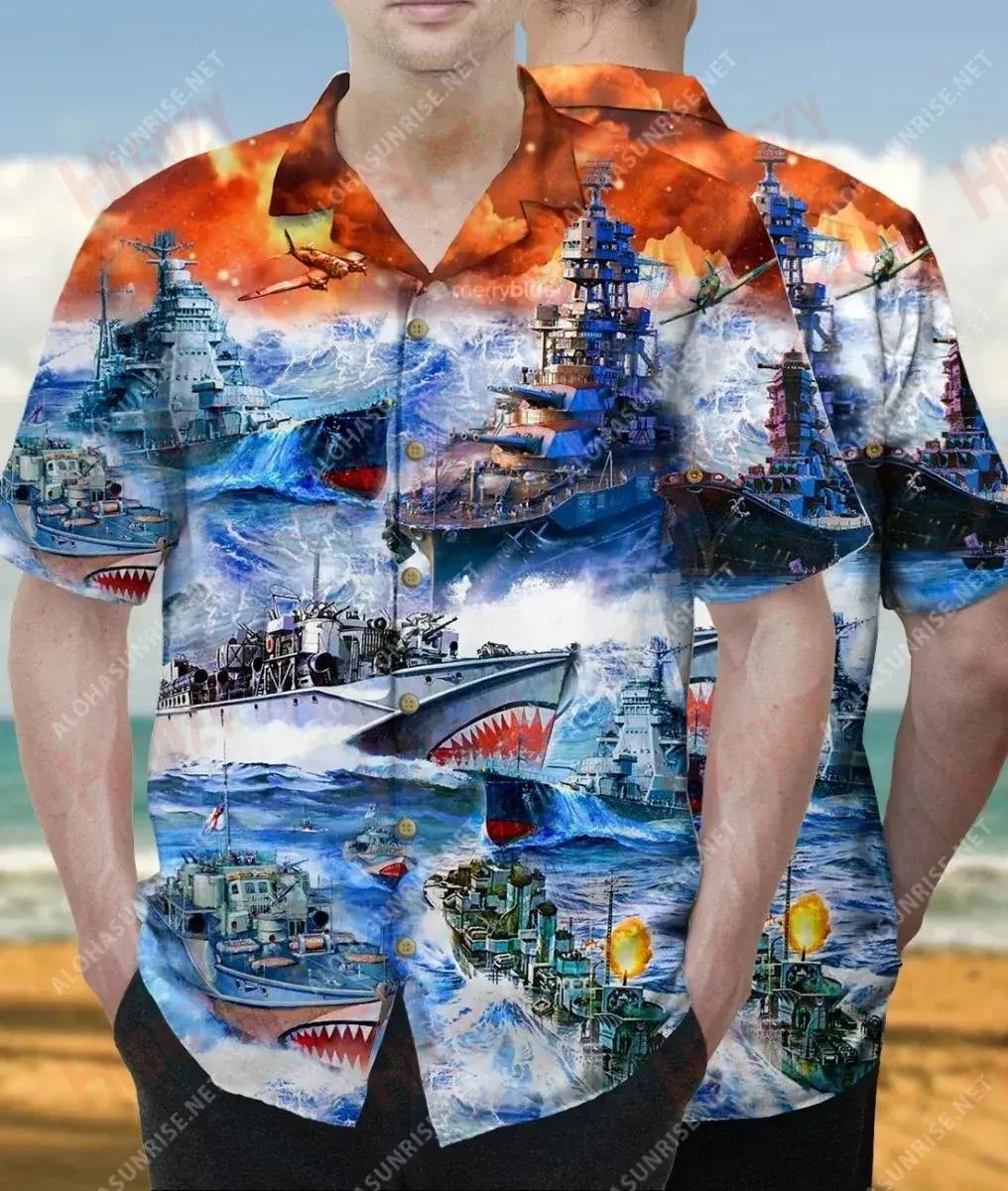 Amazing Spirit Of Battleships Unisex Hawaiian Shirt Hobbies Short Sleeve Vintage Hawaiian Shirts Hawaiian Shirt Pattern, Christmas Gift