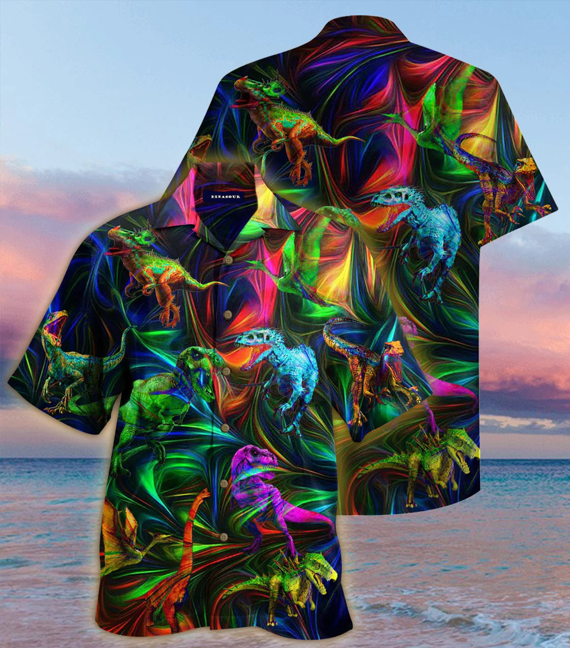 Dinosaur Fantasy Into Darkness Design Hawaiian Shirt,Hawaiian Shirt Gift, Christmas Gift