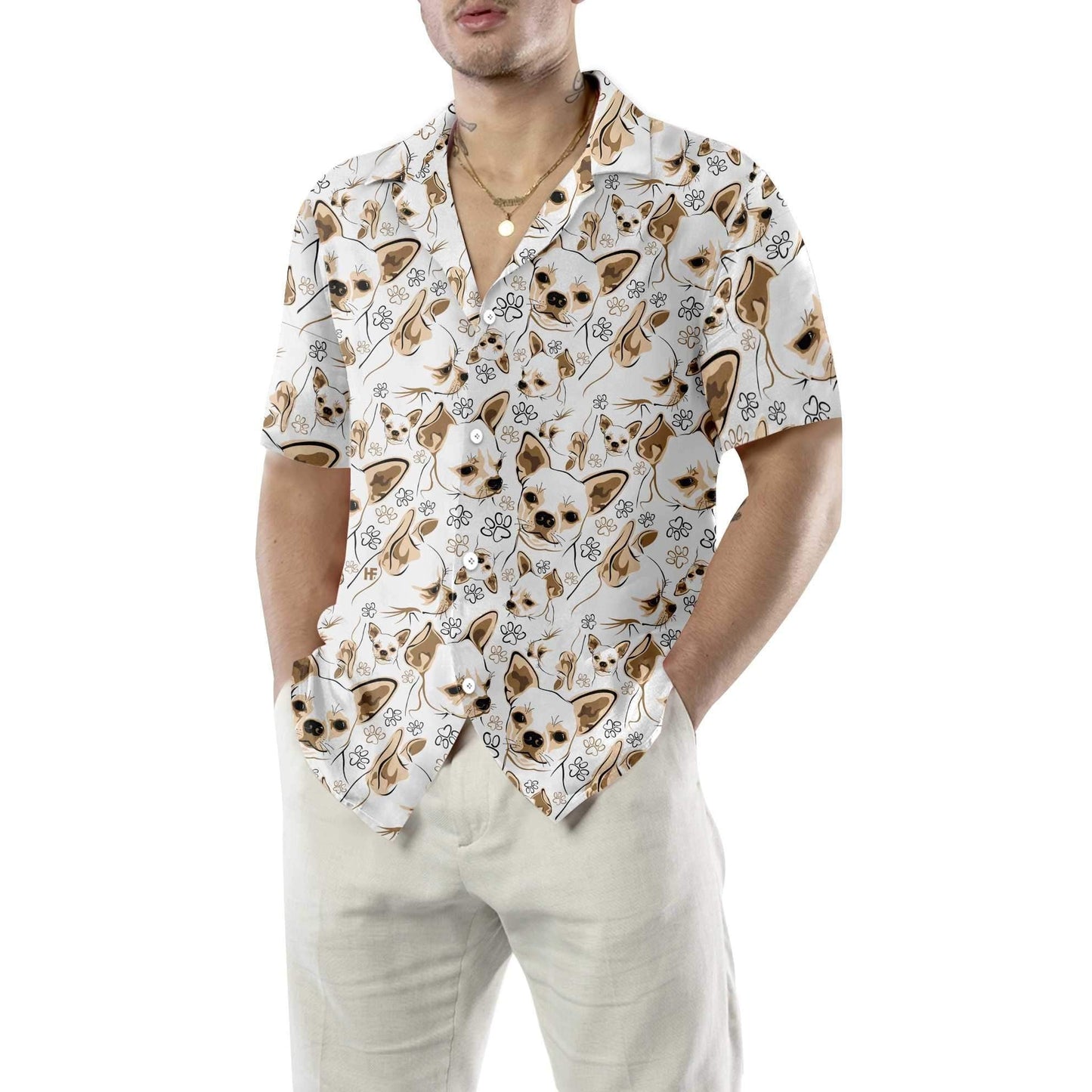 I Love Dog Cute Chihuahua Design Hawaiian Shirt,Hawaiian Shirt Gift, Christmas Gift
