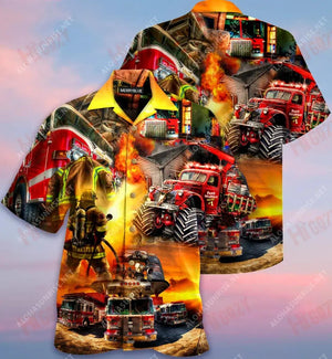 You'Re The Fire In My Heart Firefighter Unisex Hawaiian Shirt Summer Short Sleeve Vintage Hawaiian Shirts Hawaiian Shirt Pattern, Hawaiian Shirt Gift, Christmas Gift