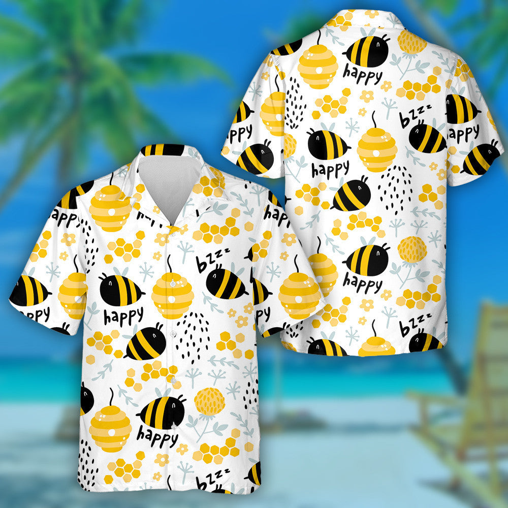 Funny Bees And Beehive In Herbs And Flowers Hawaiian Shirt, Hawaiian Shirt Gift, Christmas Gift
