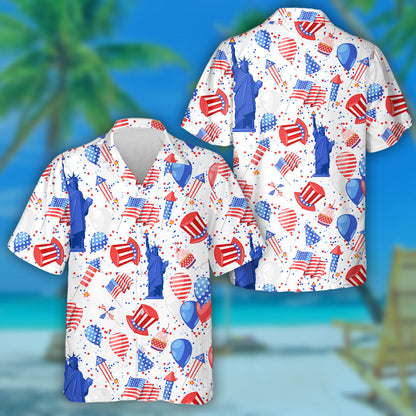 Hand Drawn Famous Place Of USA Pattern Hawaiian Shirt, Hawaiian Shirt Gift, Christmas Gift