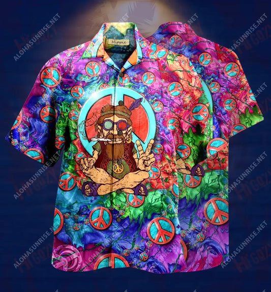 Old Man Hippie Unisex Short Sleeve Shirt Hobbies Hawaiian T Shirts Custom Hawaiian Shirts Funny Hawaiian Shirts, Hawaiian Shirt Gift, Christmas Gift