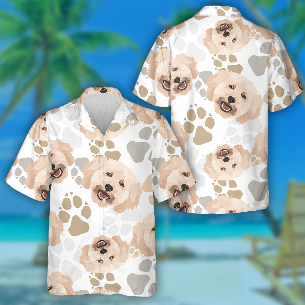 Face Of Poodle With Dog's Paws Hawaiian Shirt,Hawaiian Shirt Gift, Christmas Gift