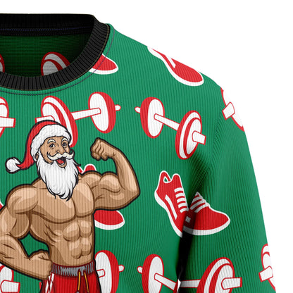 Santa Gym Ugly Christmas Sweater, Christmas Gift,Gift Christmas 2024