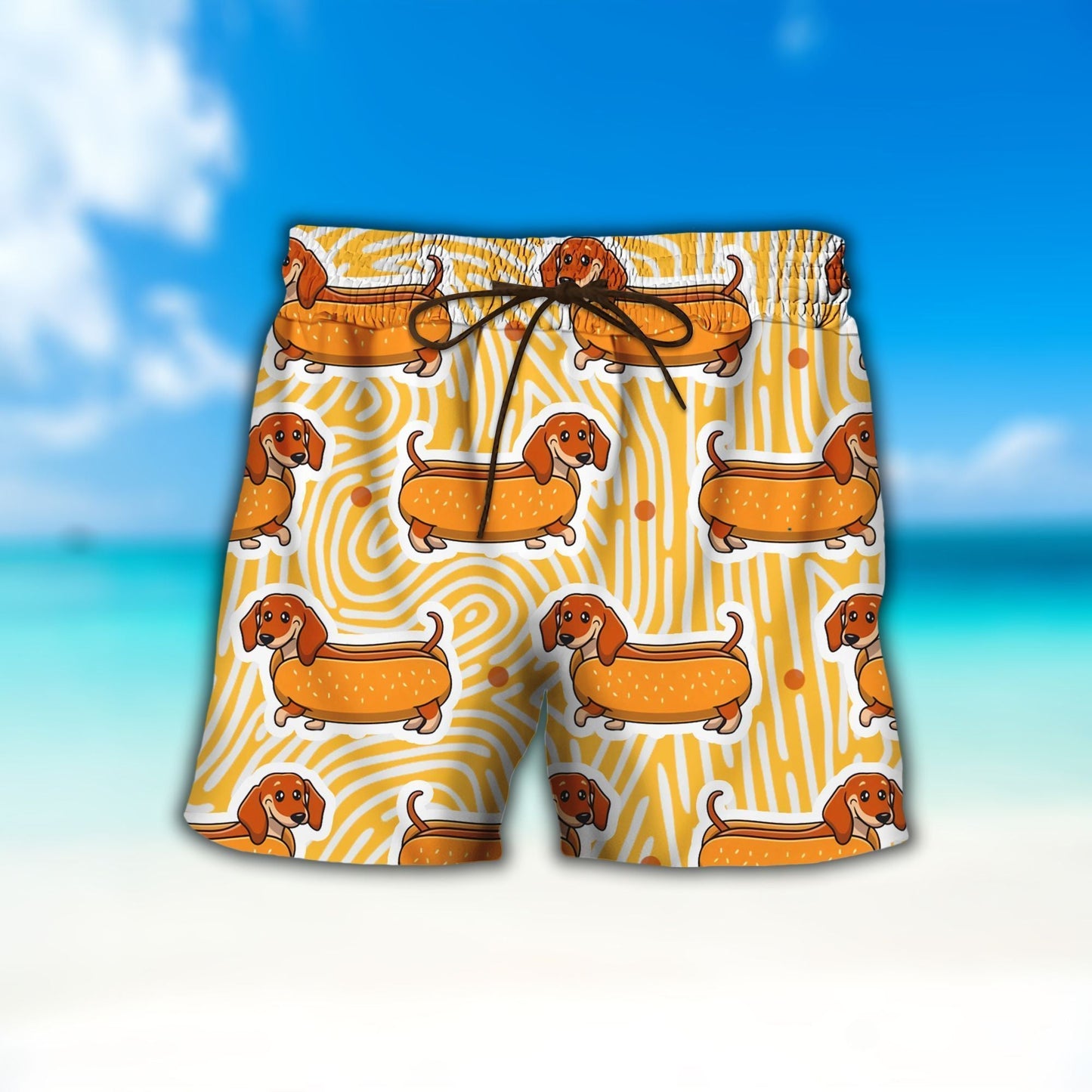 Dachshund Hot Dog Nice Ornamental Hawaiian Shirt And Short, Hawaiian Shirt Gift, Christmas Gift