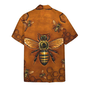 Queen Bee Awesome Background Design Hawaiian Shirt,Hawaiian Shirt Gift, Christmas Gift