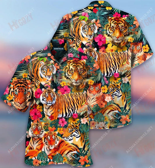 Be A Jungle Tiger Not A Zoo Tiger Unisex Hawaiian Shirt Vacation Short Sleeve Hawaiian Crazy Shirts Funny Hawaiian Shirts, Hawaiian Shirt Gift, Christmas Gift