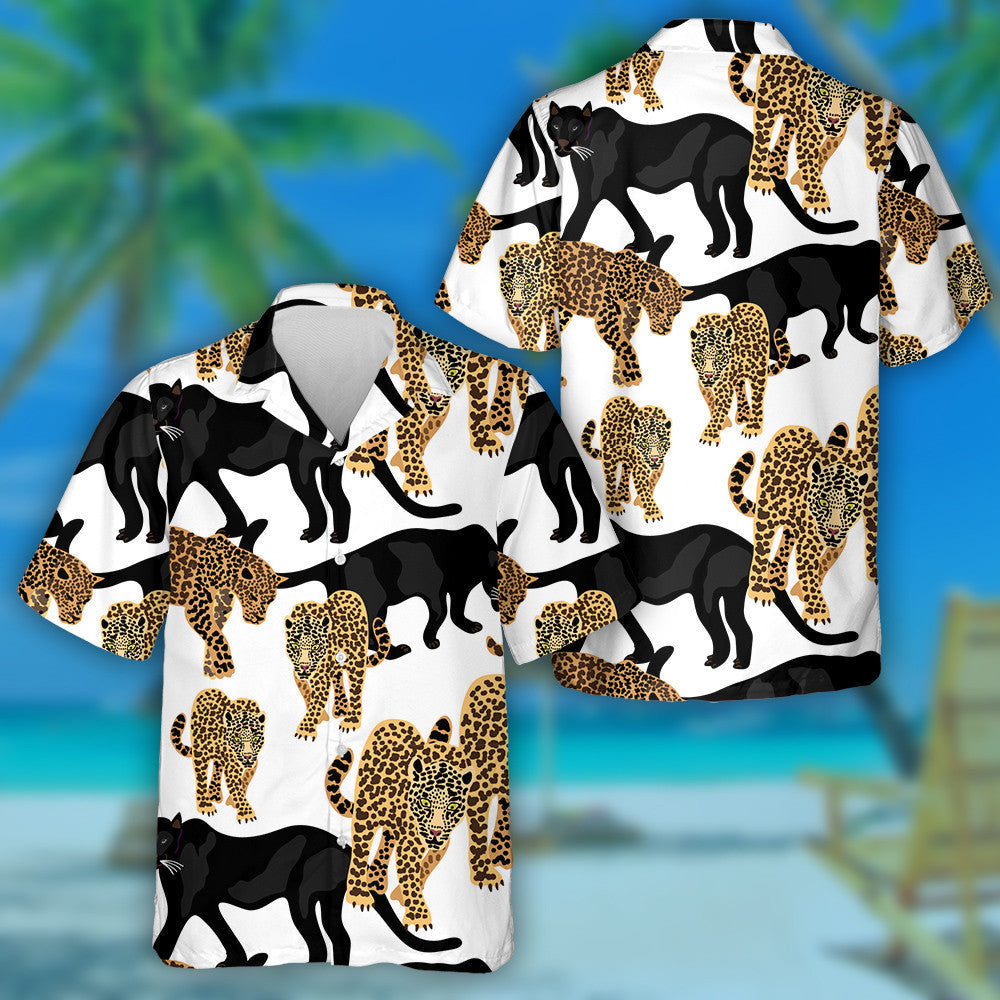 Jungle Dreams Design With Leopards And Cougars Hawaiian Shirt, Hawaiian Shirt Gift, Christmas Gift