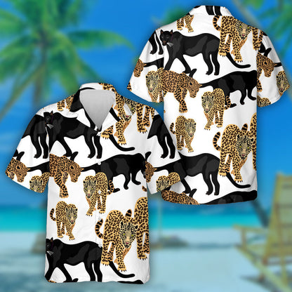 Jungle Dreams Design With Leopards And Cougars Hawaiian Shirt, Hawaiian Shirt Gift, Christmas Gift