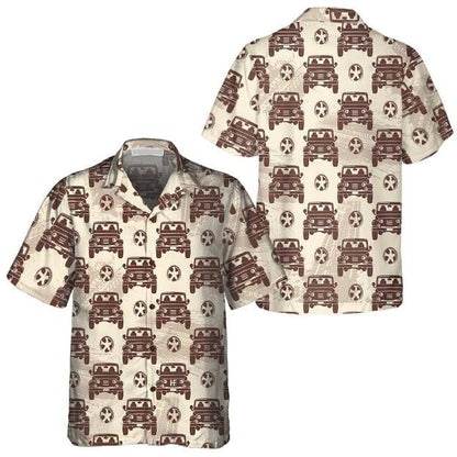 Gift For Cars Lovers Retro Jeeps Seamless Pattern Hawaiian Shirt, Hawaiian Shirt Gift, Christmas Gift