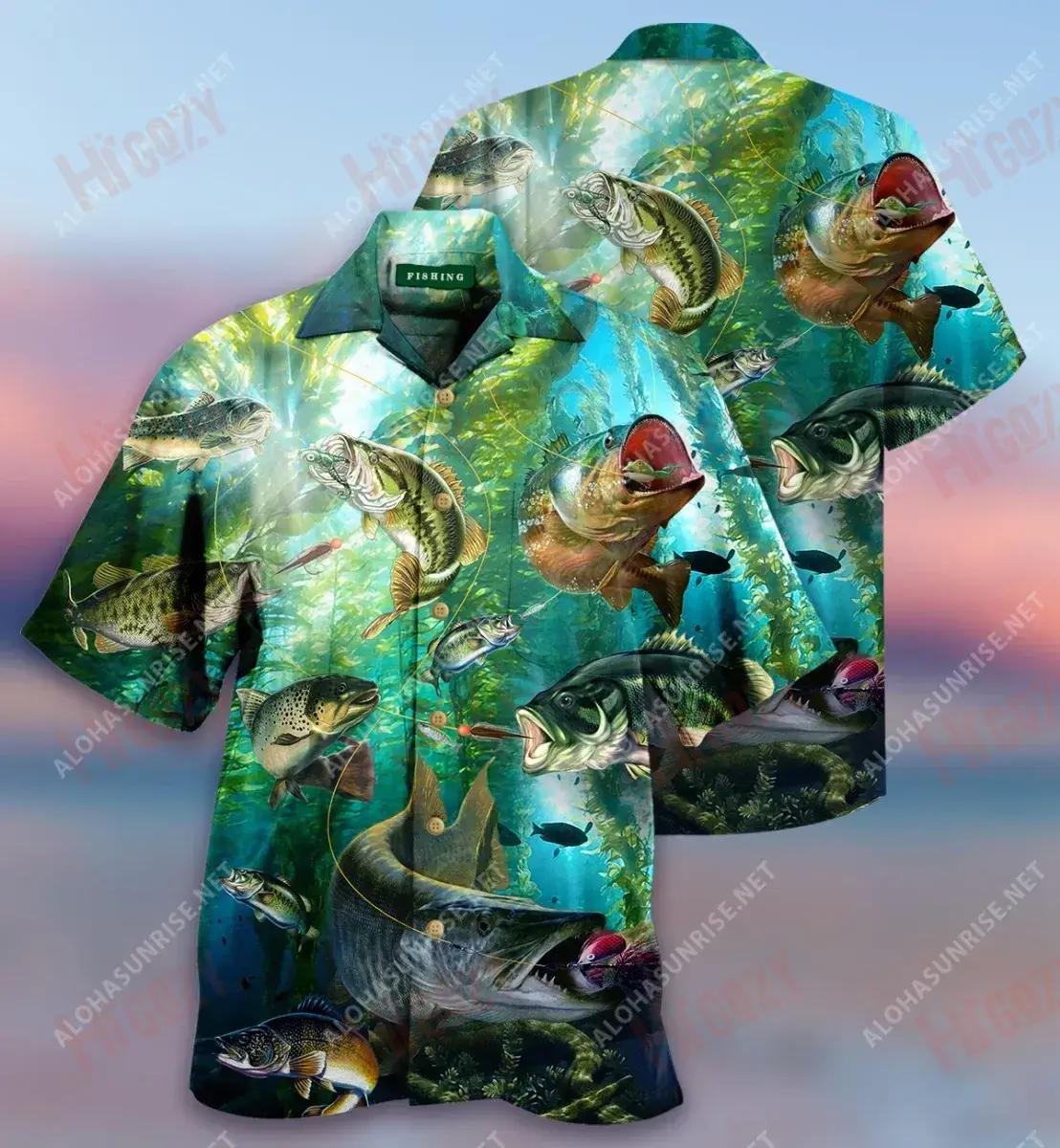 Fish More Worry Less Short Hawaiian Shirt Vacation Short Sleeve Tactical Hawaiian Shirt Hawaiian Shirt Pattern, Hawaiian Shirt Gift, Christmas Gift