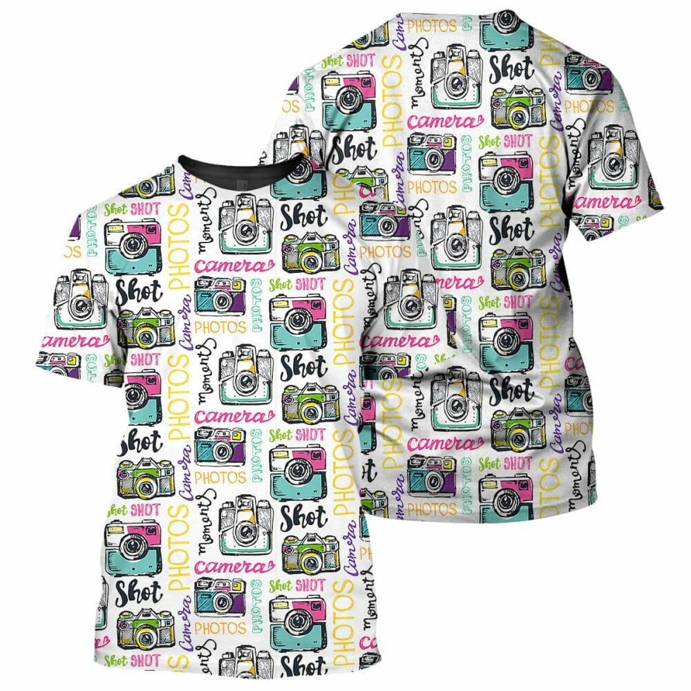 Vintage Camera - 3D All Over Printed Shirt Tshirt Hoodie Apparel