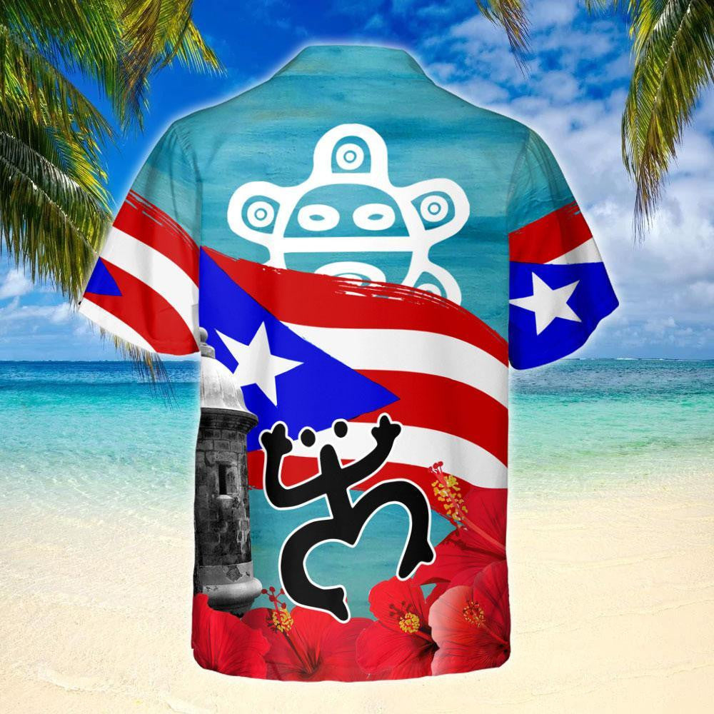 Crimson And Teal Proud Puerto Rican Design Hawaiian Shirt, Hawaiian Shirt Gift, Christmas Gift