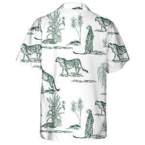 Wild African Leopard Walking In Dessert Hawaiian Shirt, Hwaiian For Gift