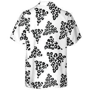 Wild African Leopard With Triangles Black And White Hawaiian Shirt, Hawaiian Shirt Gift, Christmas Gift