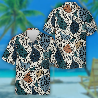Trendy Colorful Of Shape And Brush With Leopard Hawaiian Shirt, Hawaiian Shirt Gift, Christmas Gift