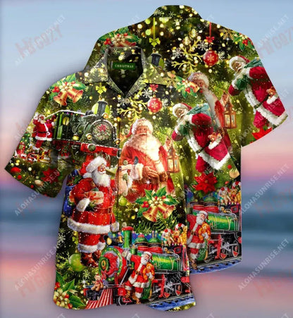 Santa Is Coming To You Short Hawaiian Shirt Hobbies Tropical Shirts Tactical Hawaiian Shirt Hawaiian Shirts For Women, Hawaiian Shirt Gift, Christmas Gift