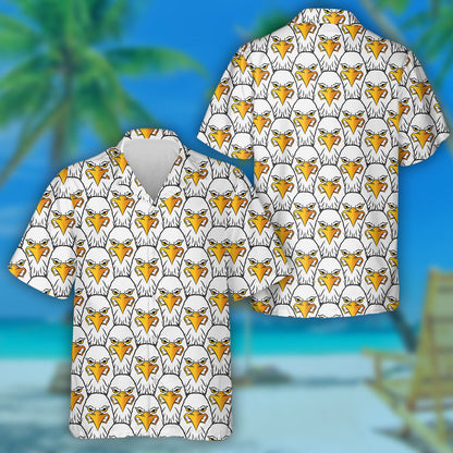 Evil Faces Of Eagles Stacking Hawaiian Shirt,Hawaiian Shirt Gift, Christmas Gift