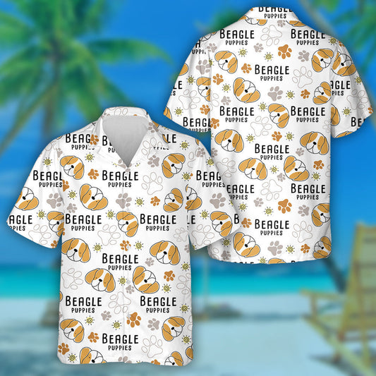 Hand Drawn Face Of Beagle Dog Hawaiian Shirt, Hawaiian For Gift