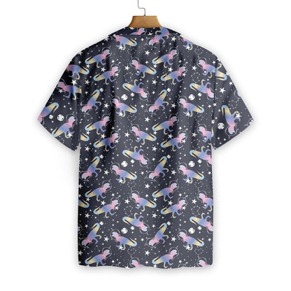 Astro T-Rex Dinosaur Black Theme Nice Design Hawaiian Shirt, Hawaiian Shirt Gift, Christmas Gift