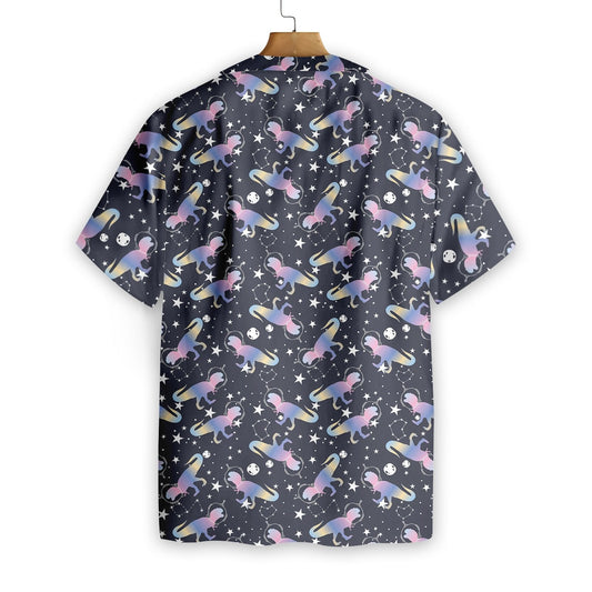 Astro T-Rex Dinosaur Black Theme Nice Design Hawaiian Shirt, Hawaiian Shirt Gift, Christmas Gift