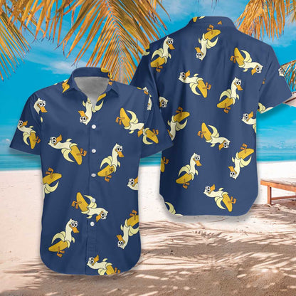 Dark Blue Background It's Just A Banana Duck Hawaiian Shirt, Hawaiian Shirt Gift, Christmas Gift