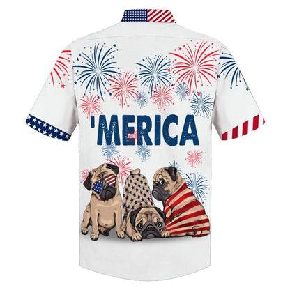 Love Pug Background Design Hawaiian Shirt, Hawaiian For Gift