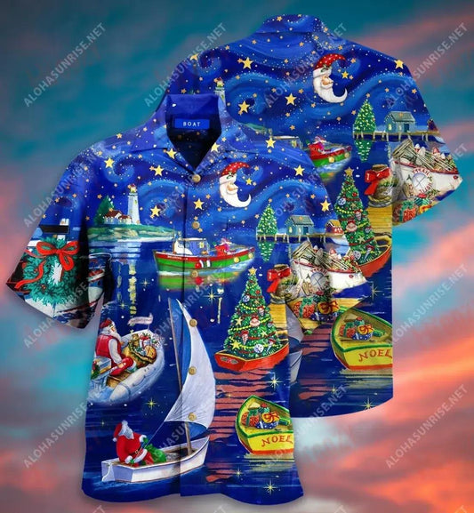 Boats Deliver Christmas Spirit Short Short Sleeve Shirt Hobbies Hawaiian T Shirts Custom Hawaiian Shirts Hawaiian Shirts For Women, Hawaiian Shirt Gift, Christmas Gift