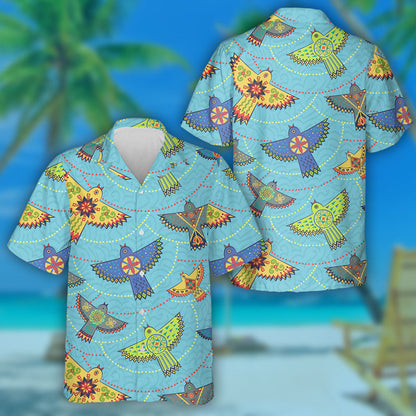 Ethnic Colorful Birds And Circles Hawaiian Shirt,Hawaiian Shirt Gift, Christmas Gift