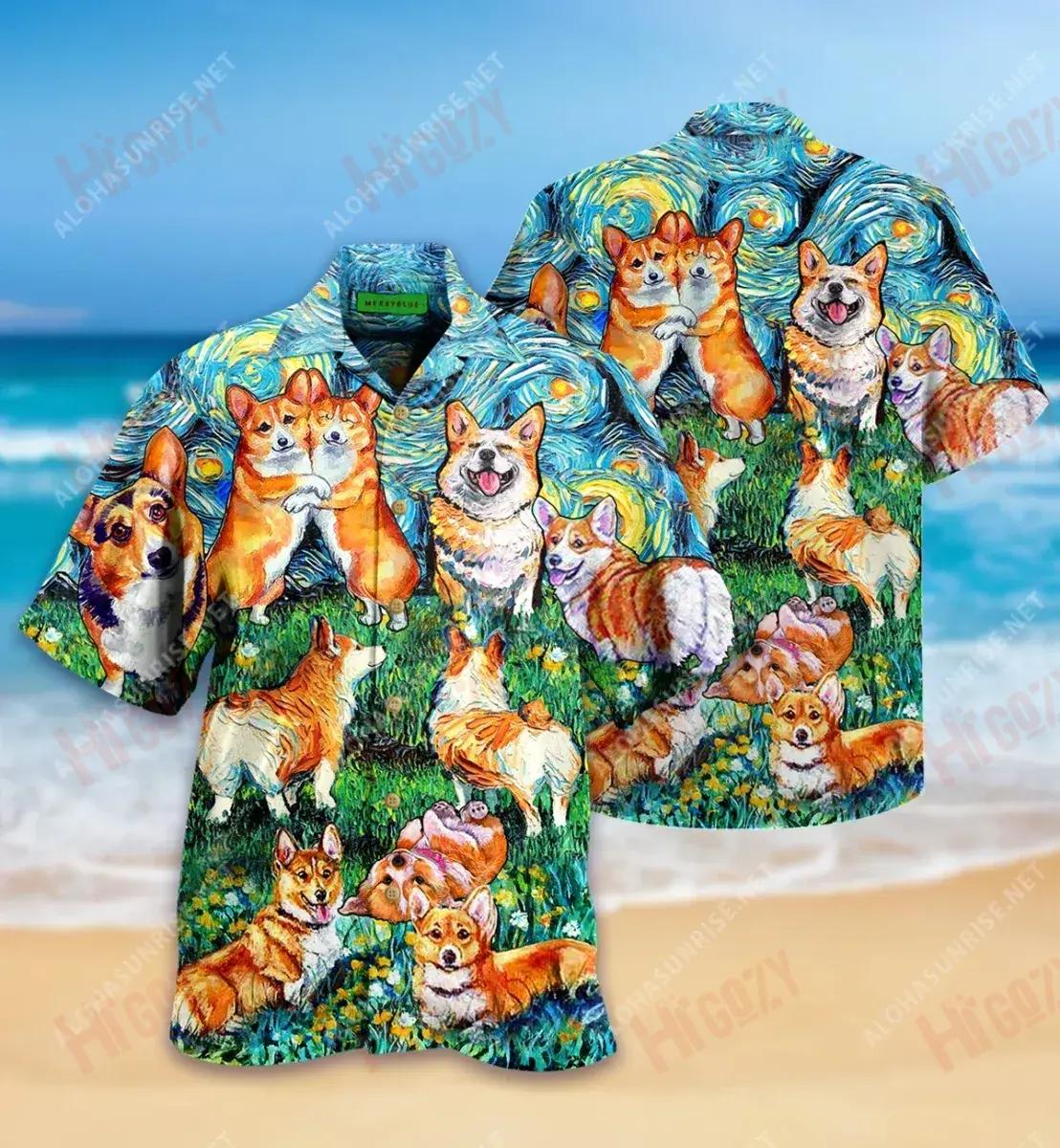 Life Is Better With Corgi Unisex Short Sleeve Shirt Ocean Hawaiian T Shirts Best Hawaiian Shirts Funny Hawaiian Shirts, Hawaiian Shirt Gift, Christmas Gift