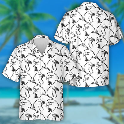 Evil Eagle Head Face To Face Hawaiian Shirt,Hawaiian Shirt Gift, Christmas Gift