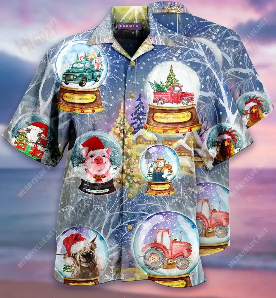 Farmer Funny Global Unisex Hawaiian Shirt Ocean Short Sleeve Hawaiian Crazy Shirts Hawaiian Shirt Pattern, Hawaiian Shirt Gift, Christmas Gift