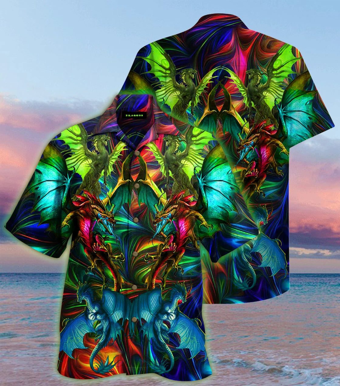 Bright Wings Of Dragon Fantasy Design Hawaiian Shirt, Hawaiian For Gift