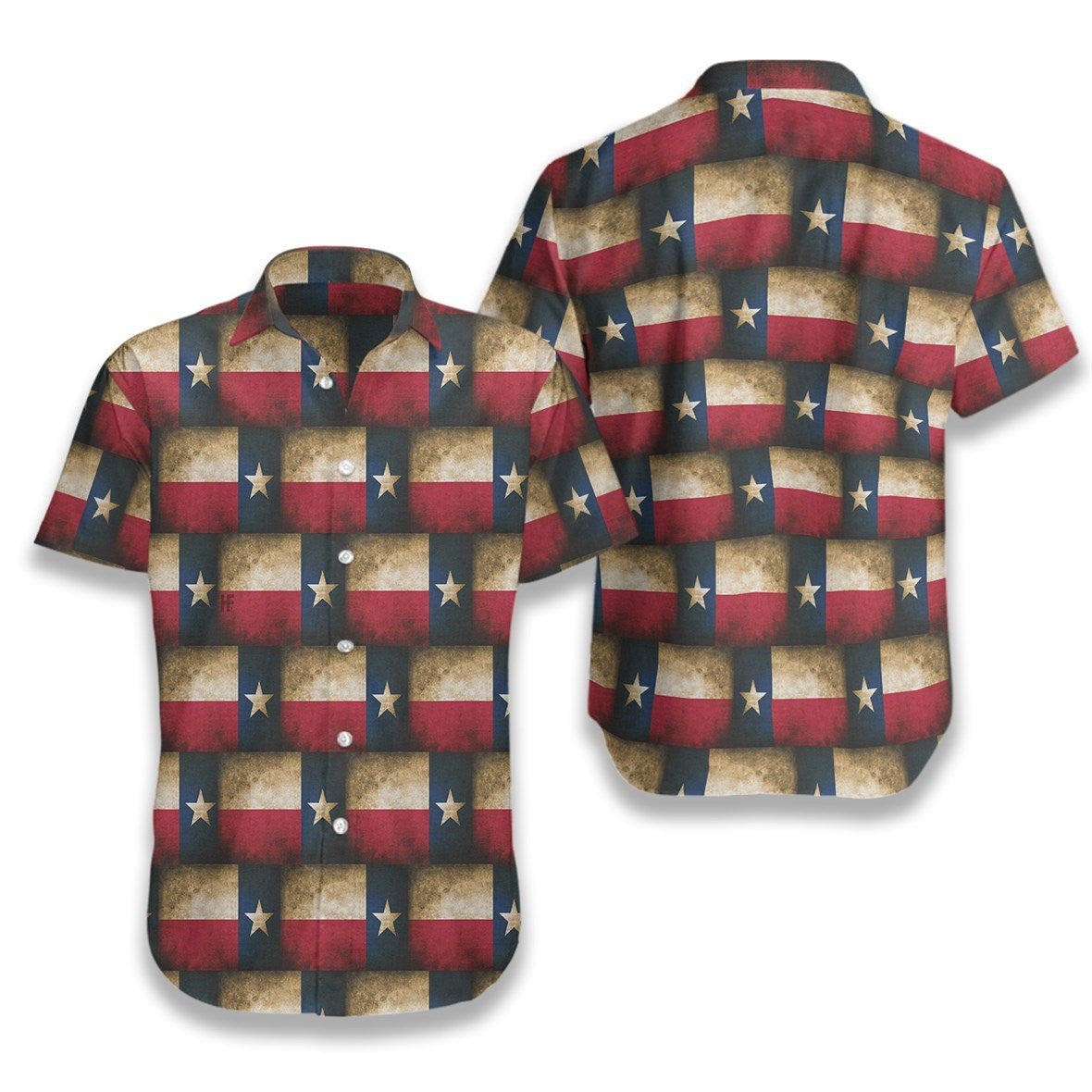Texas And White Star Pattern Hawaiian Shirt, Hawaiian Shirt Gift, Christmas Gift