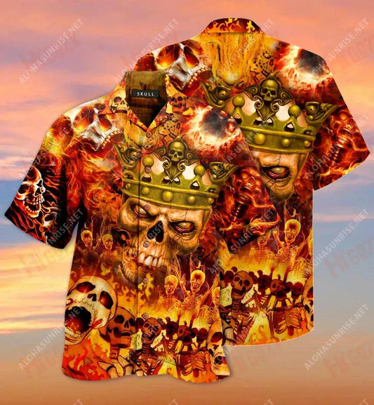 I'M The King Of Skull World Short Hawaiian Shirt Hobbies Short Sleeve Best Hawaiian Shirts Funny Hawaiian Shirts, Hawaiian Shirt Gift, Christmas Gift