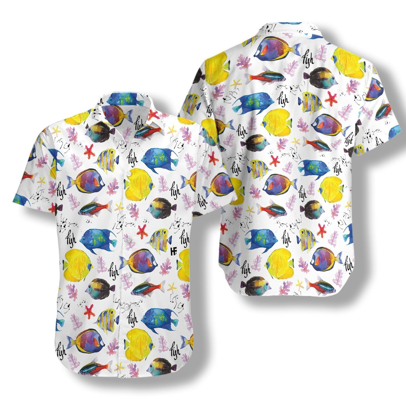 Colorful Fish V1 With White Skin Design Hawaiian Shirt, Hawaiian Shirt Gift, Christmas Gift