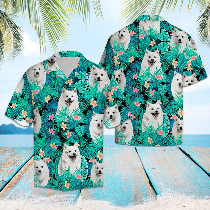 Japanese Spitz Vivid Tropical Forest Hawaiian Shirt, Hawaiian For Gift